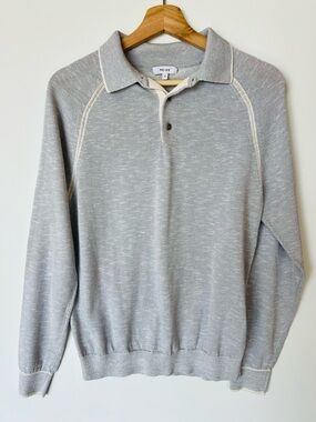 Reiss Knit Button Up Sweater